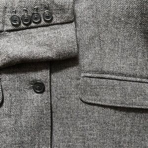 NWT Eddie Bauer Wool Blazer Herringbone Grey